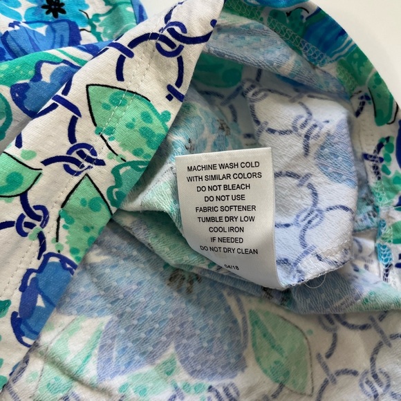 Ibkul 1/4 Zip Pullover Blue Green Floral Size Small - Picture 5 of 9